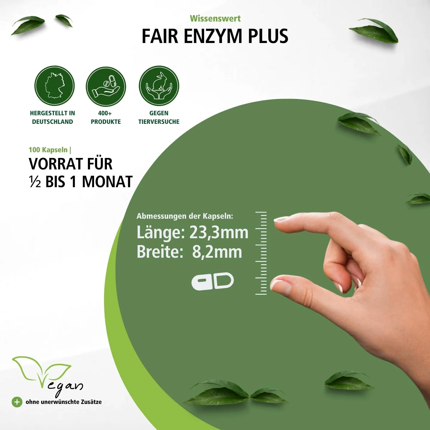 FairEnzym Plus - 100 DRcaps® - Schluckfreundlich - Multi Enzym Komplex - mit Rutosid, Bromelain, Trypsin & Chymotrypsin - hochdosiert | Fairvital