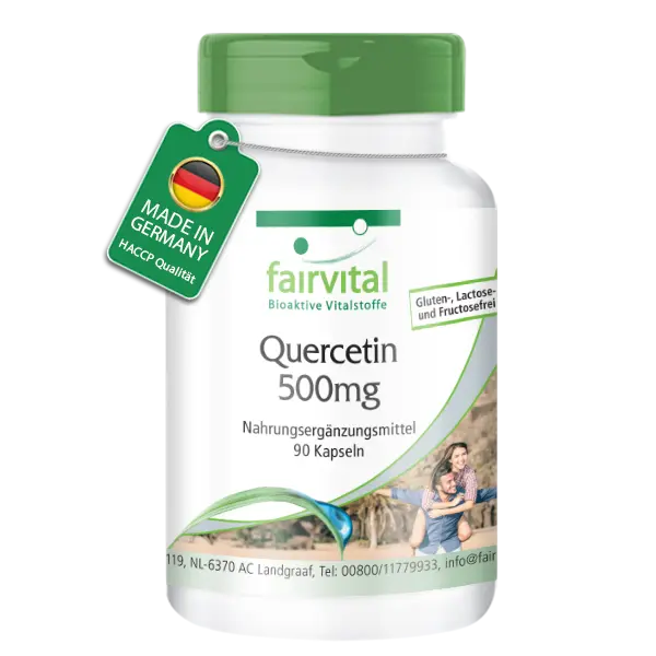 Quercetin 500mg - 90 Kapseln - Antioxidans - Hochdosiert und Vegan | Fairvital