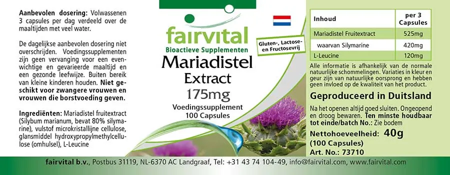 Mariadistel extract 175mg - 100 capsules