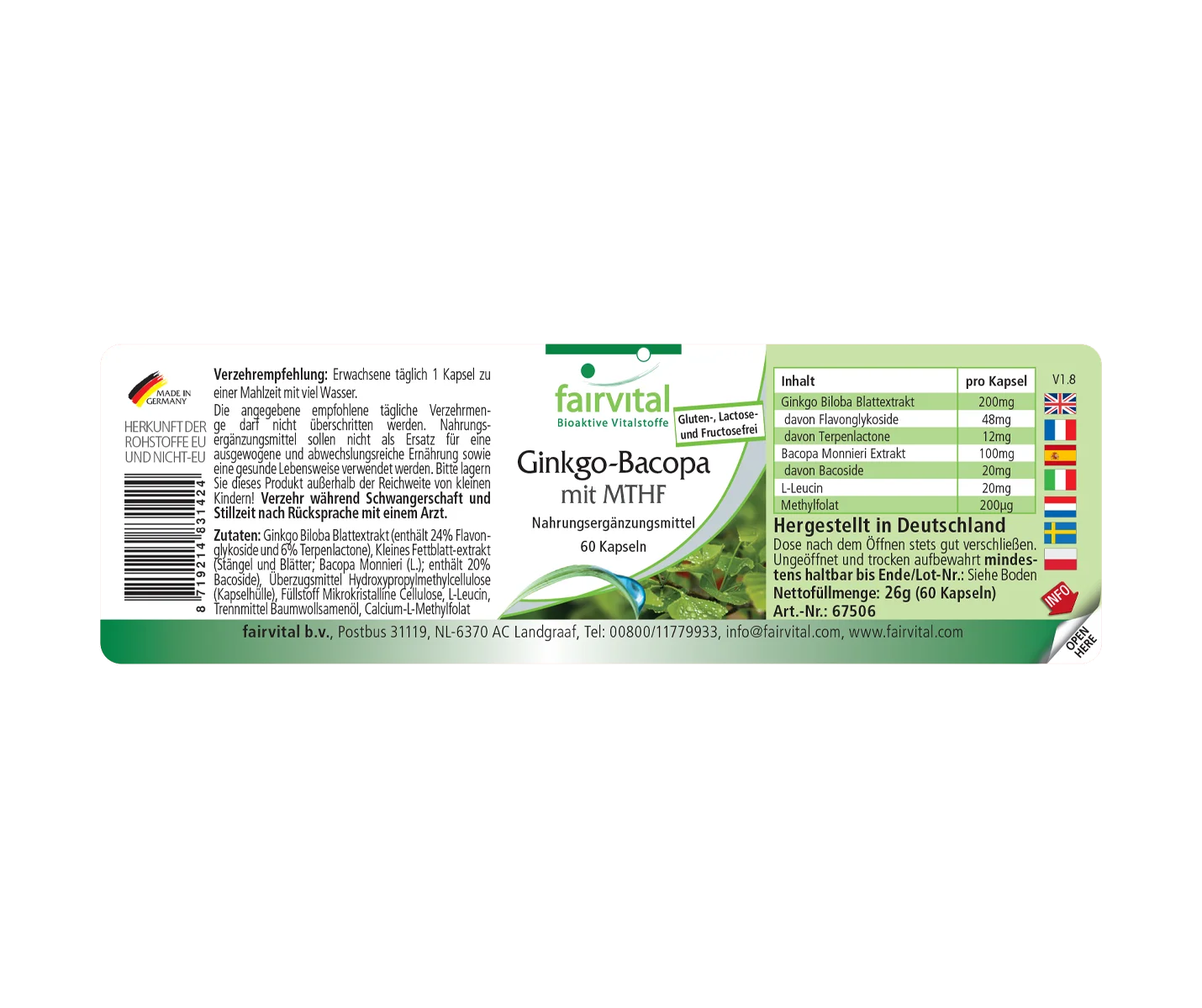 Ginkgo-Bacopa with MTHF-60 Capsules