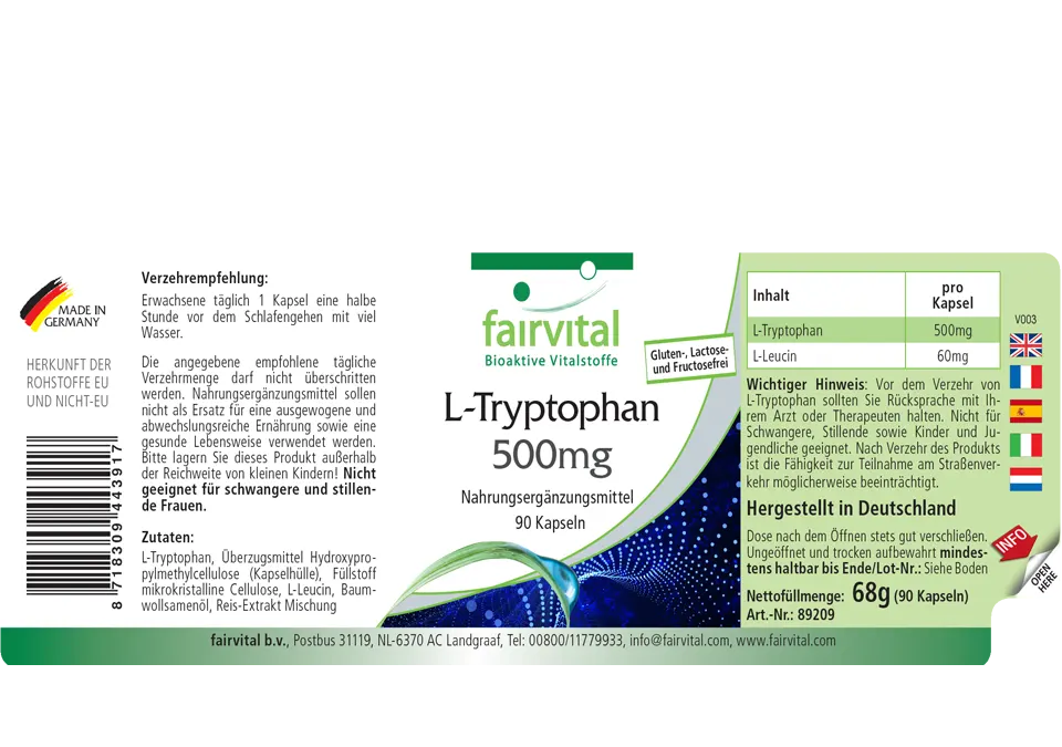L-Triptofano 500mg - 90 capsule L-Triptofano 500mg - 90 capsule