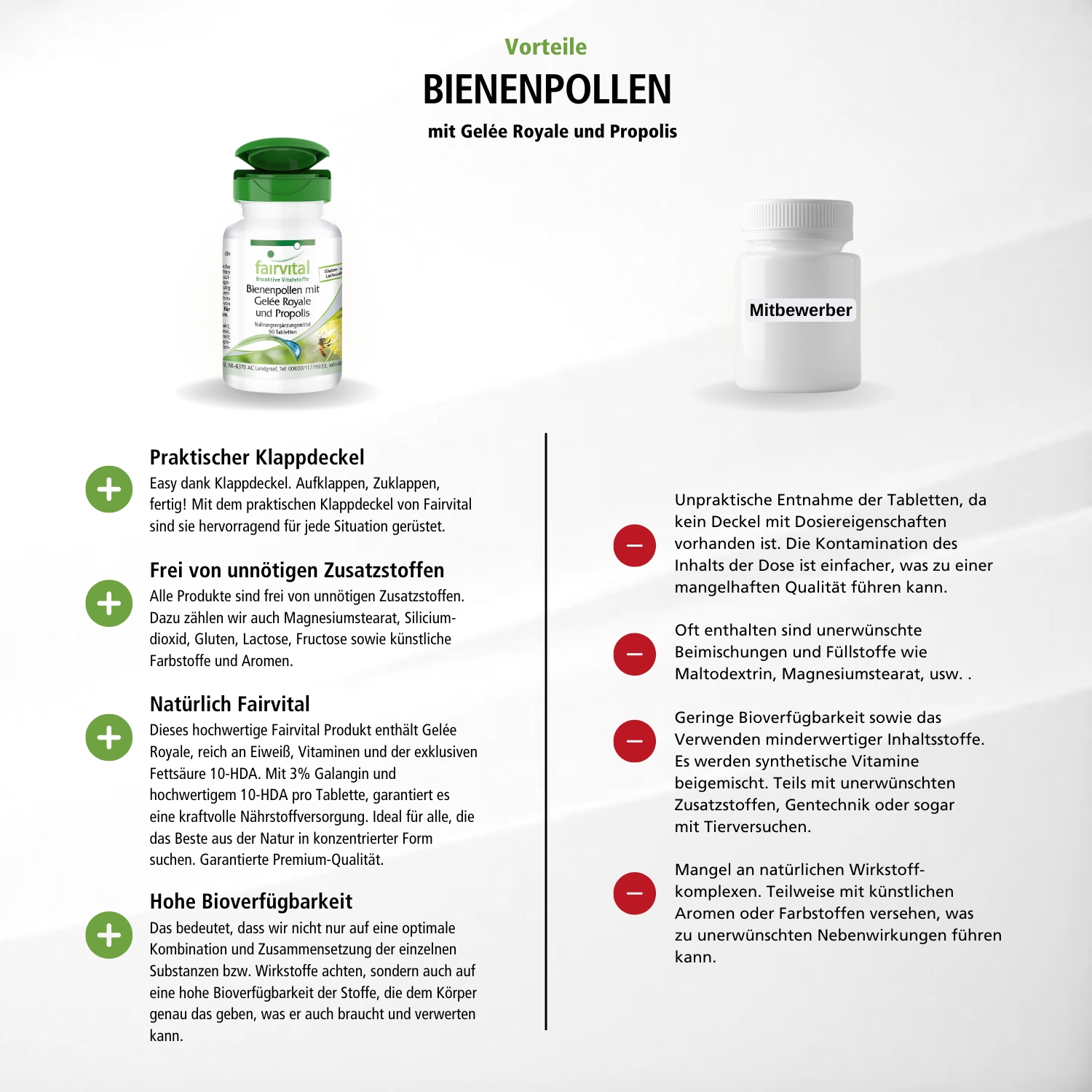 Bienenpollen mit Gelee Royale und Propolis - 90 Tabletten | Fairvital