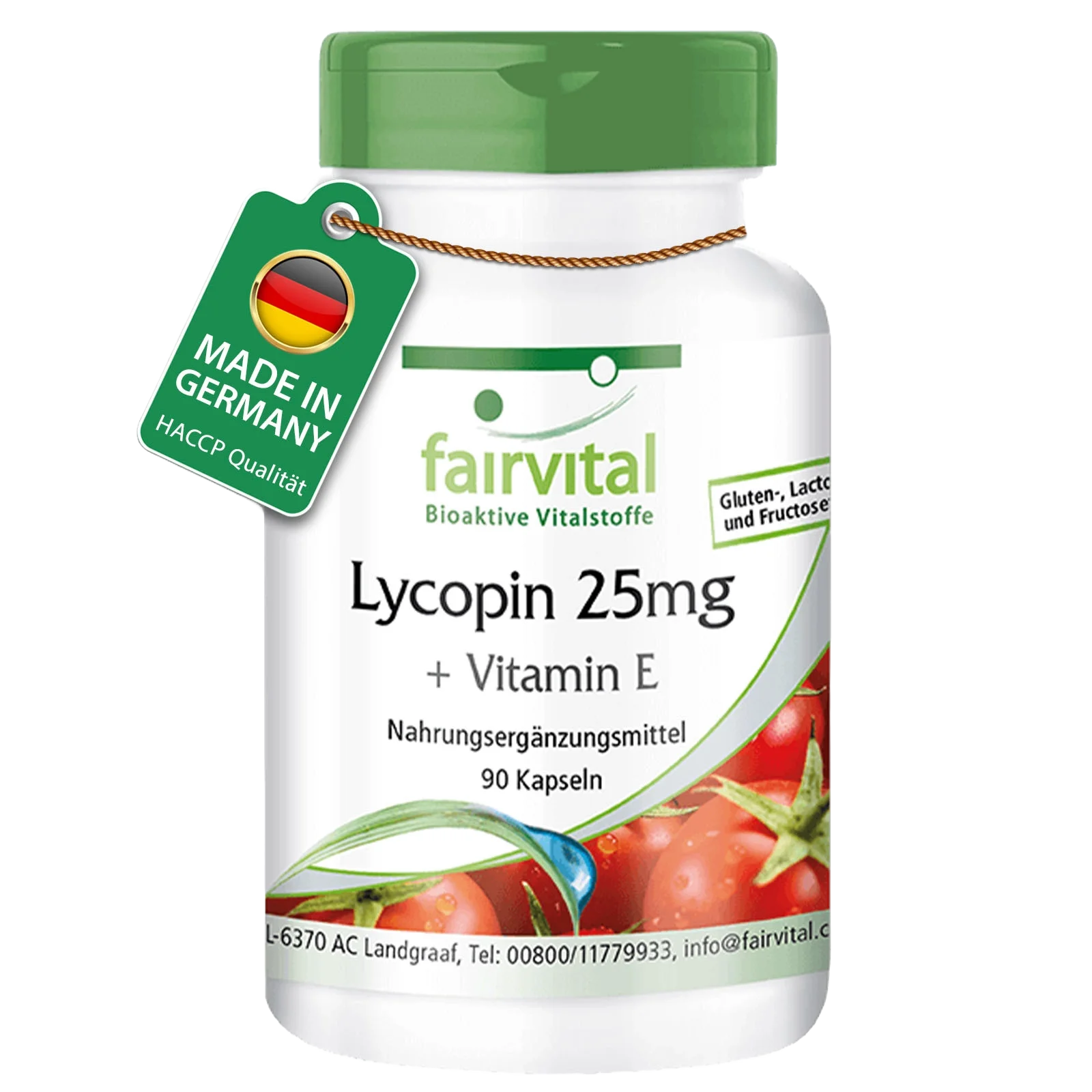 Lycopin 25mg + Vitamin E - 90 Kapseln - für Zellschutz - Vegan | Fairvital Lycopin 25mg + Vitamin E - 90 Kapseln - für Zellschutz - Vegan | Fairvital