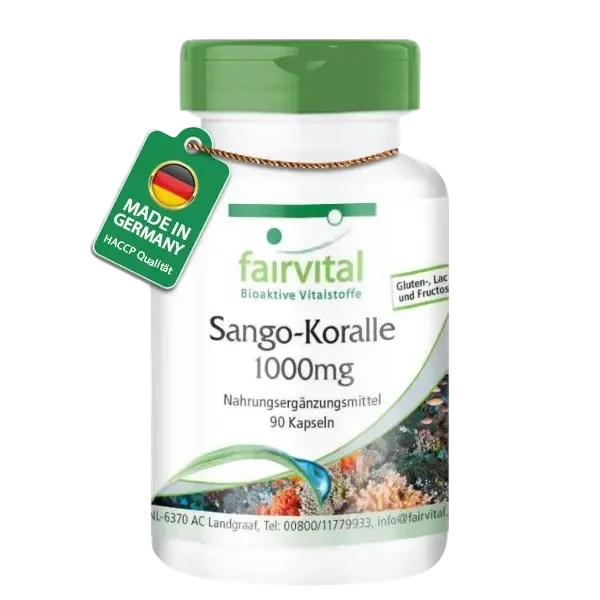 Sango-Koralle 1000mg - 90 Kapseln - mit Calcium - für Knochen, Muskeln, Blutgerinnung uvm. | Fairvital Sango-Koralle 1000mg - 90 Kapseln - mit Calcium - für Knochen, Muskeln, Blutgerinnung uvm. | Fairvital