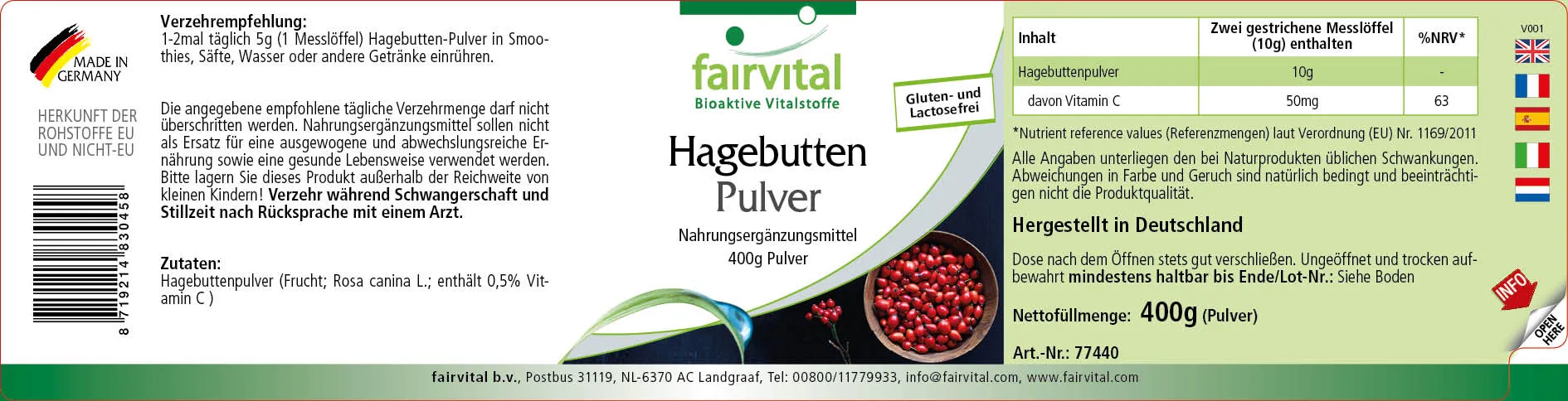 Rosehip powder - 400g