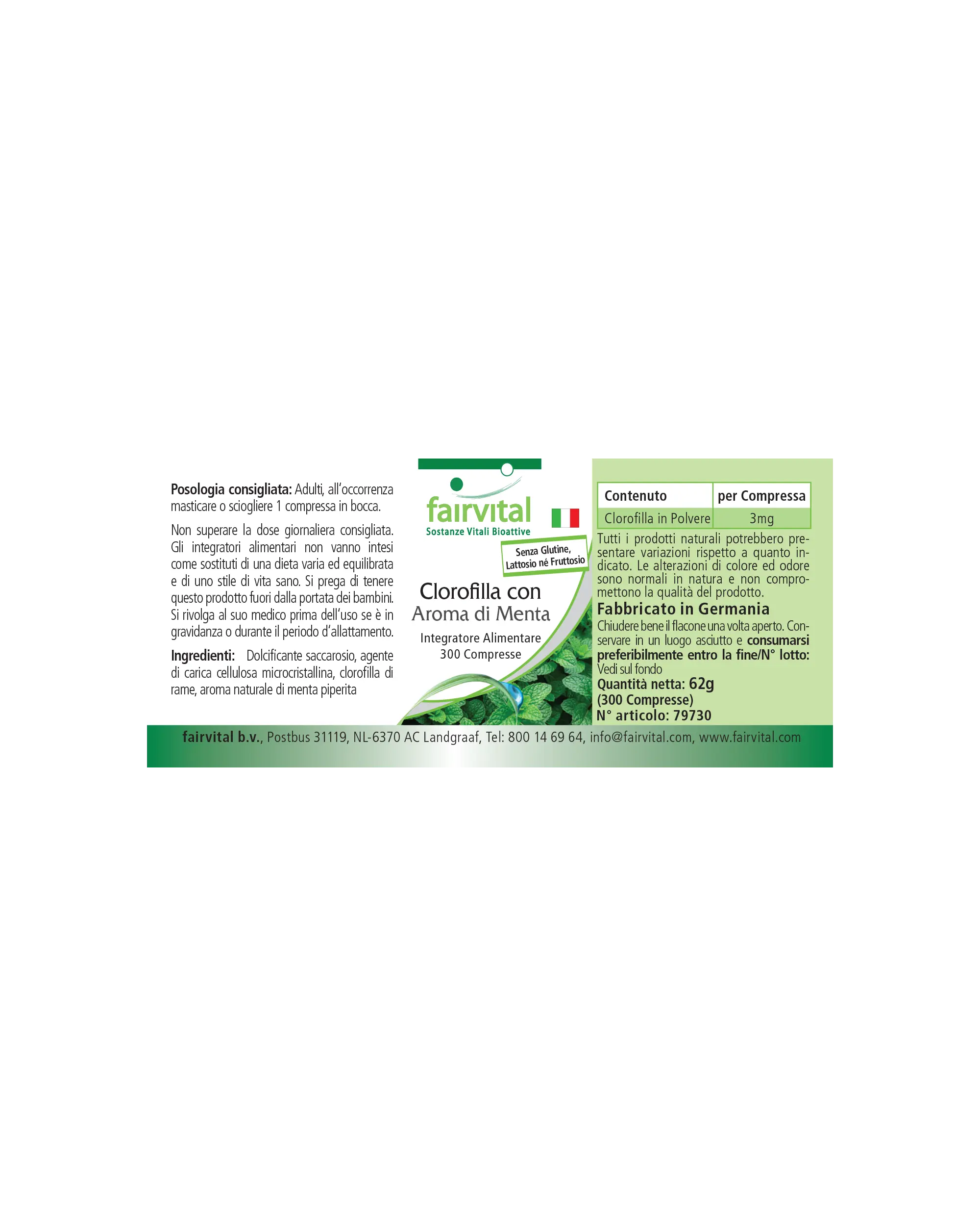 Chlorophyll mit Minzaroma - 300 Kautabletten - vegan | Fairvital