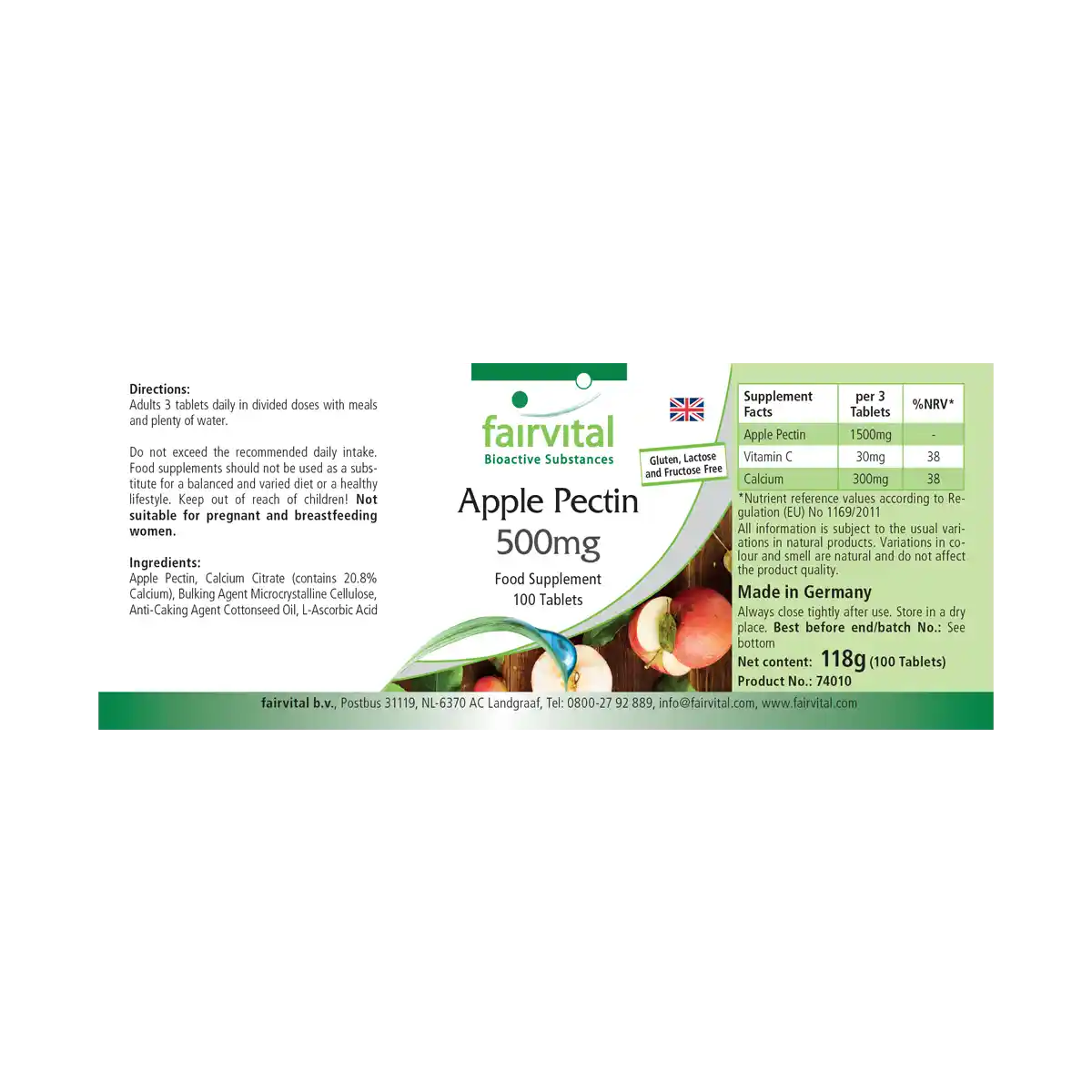 Pectina de manzana 500mg - 100 comprimidos