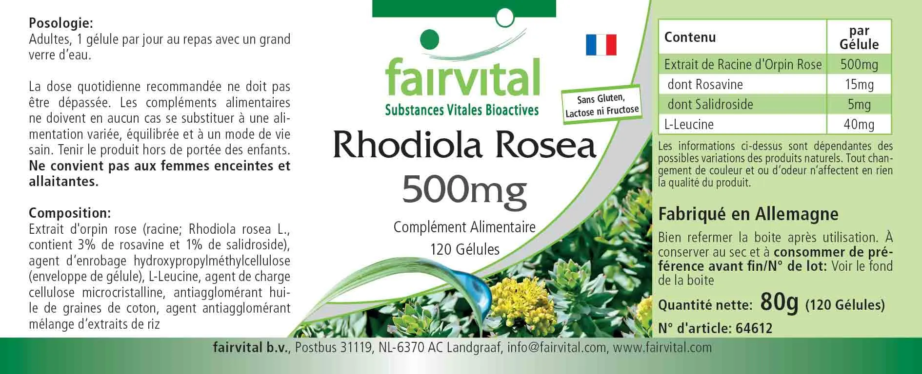Rhodiola Rosea 500mg - 120 capsule