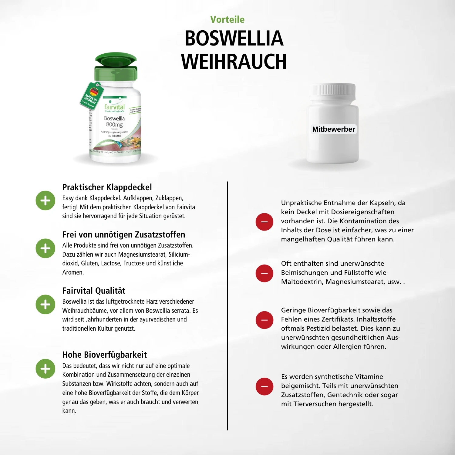 Boswellia 800mg Tagesdosis - Boswellia Serrata - Indischer Weihrauch - 120 Tabletten - Hochdosiert und Vegan | Fairvital