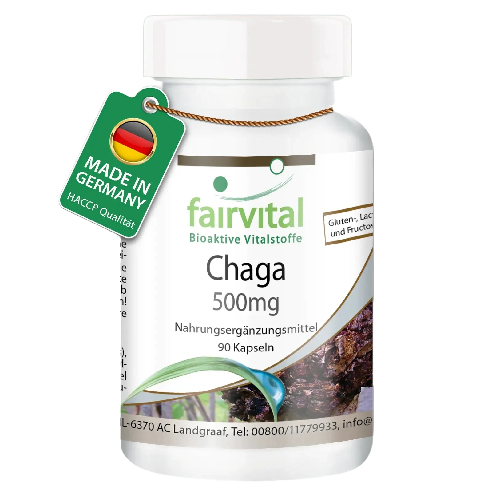 Chaga 500mg - 90 Kapseln - Inonotus obliquus - Hochdosiert und Vegan | Fairvital Chaga 500mg - 90 Kapseln - Inonotus obliquus - Hochdosiert und Vegan | Fairvital