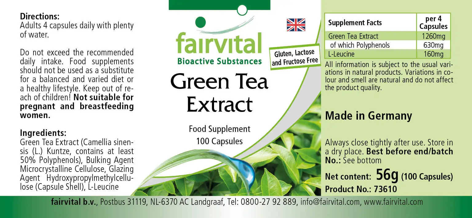 Estratto di tè verde - 100 capsule