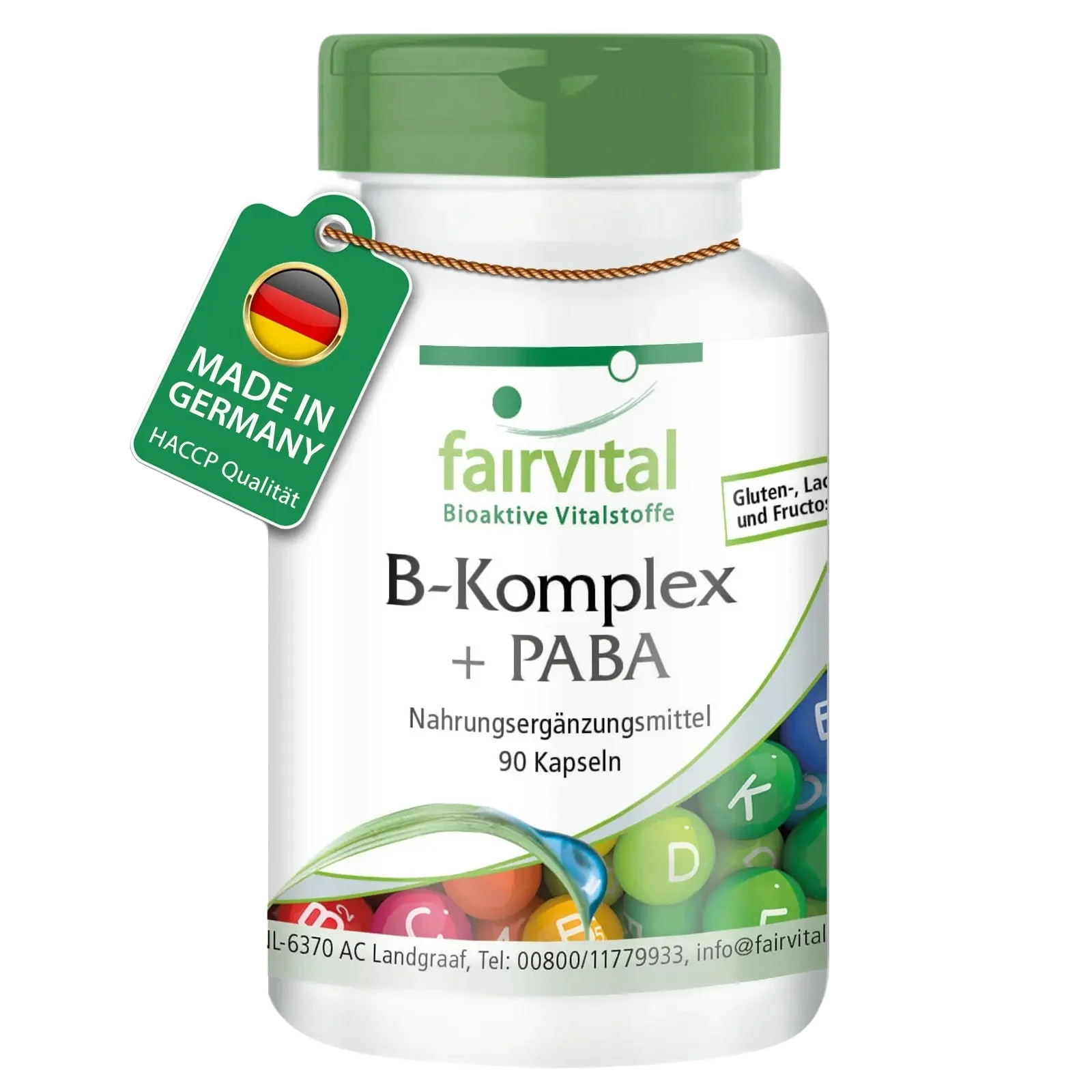 B-Komplex mit PABA - 90 Kapseln - mit allen B-Vitaminen (B6, B12,...) - für Immunsystem, Haut uvm. | Fairvital B-Komplex mit PABA - 90 Kapseln - mit allen B-Vitaminen (B6, B12,...) - für Immunsystem, Haut uvm. | Fairvital