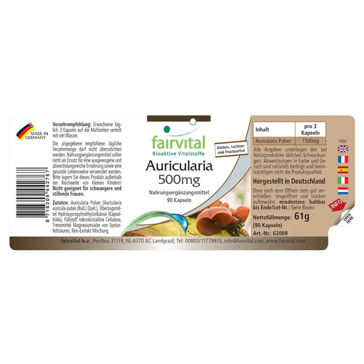 Auricularia 500 mg - 90 gels
