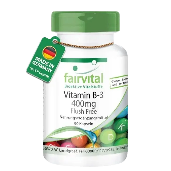 Vitamine B-3 Niacine Sans rougeurs - 90 gélules Vitamine B-3 Niacine Sans rougeurs - 90 gélules