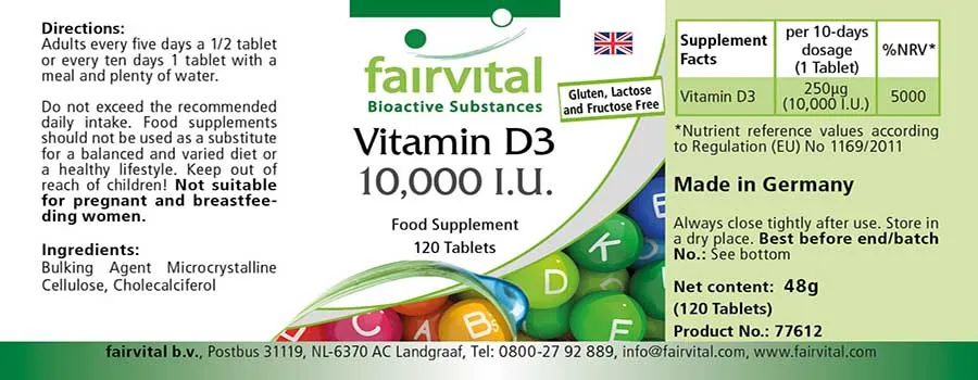 Vitamina D3 10.000 U.I. – 120 comprimidos