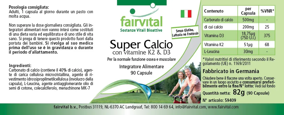 Super Calcium con vitaminas K2 y D3