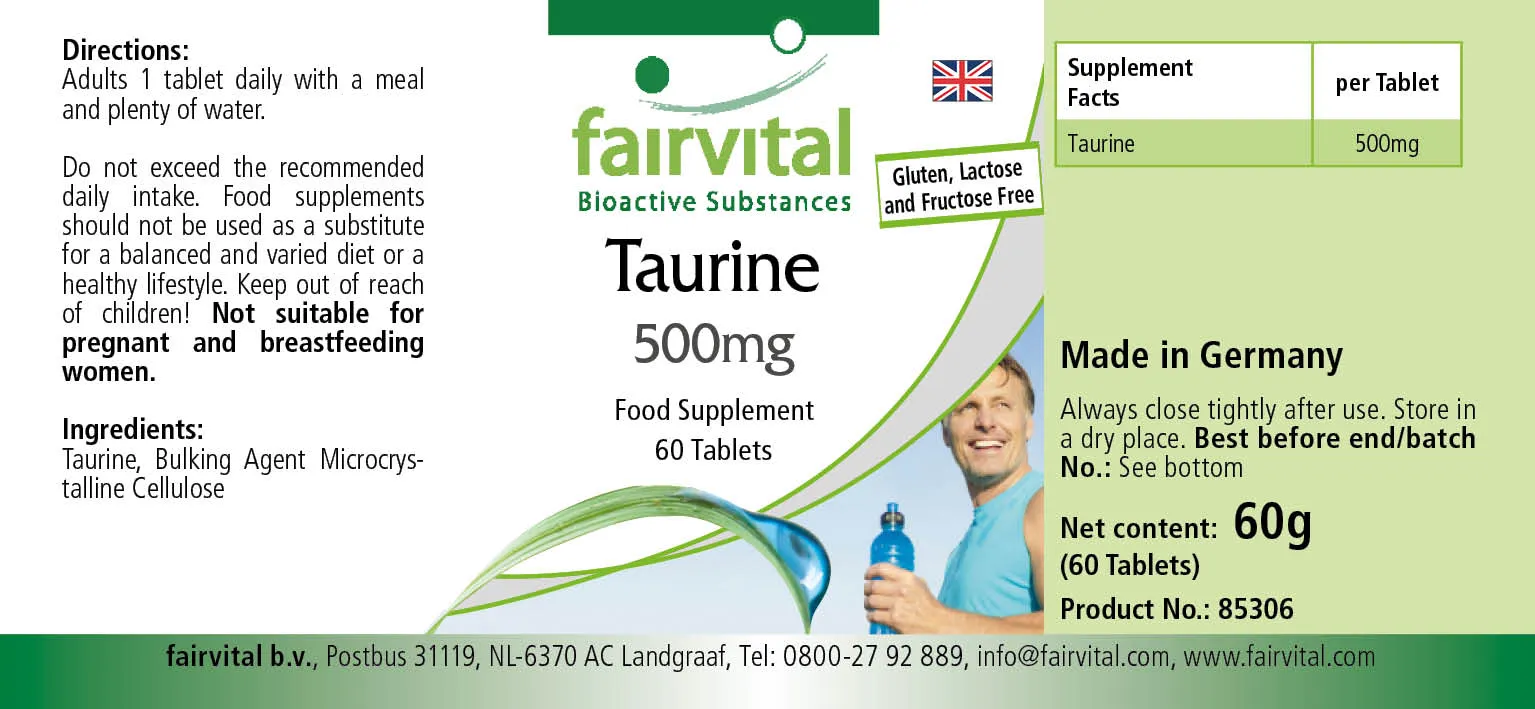 Taurine 500mg - 60 tablets