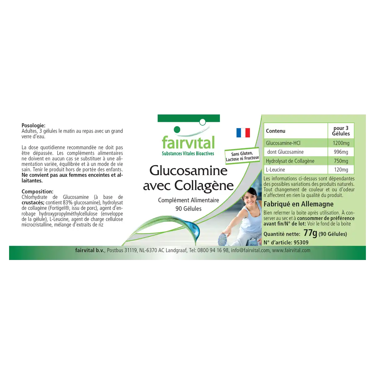 Glucosamine avec collagène - 90 capsules