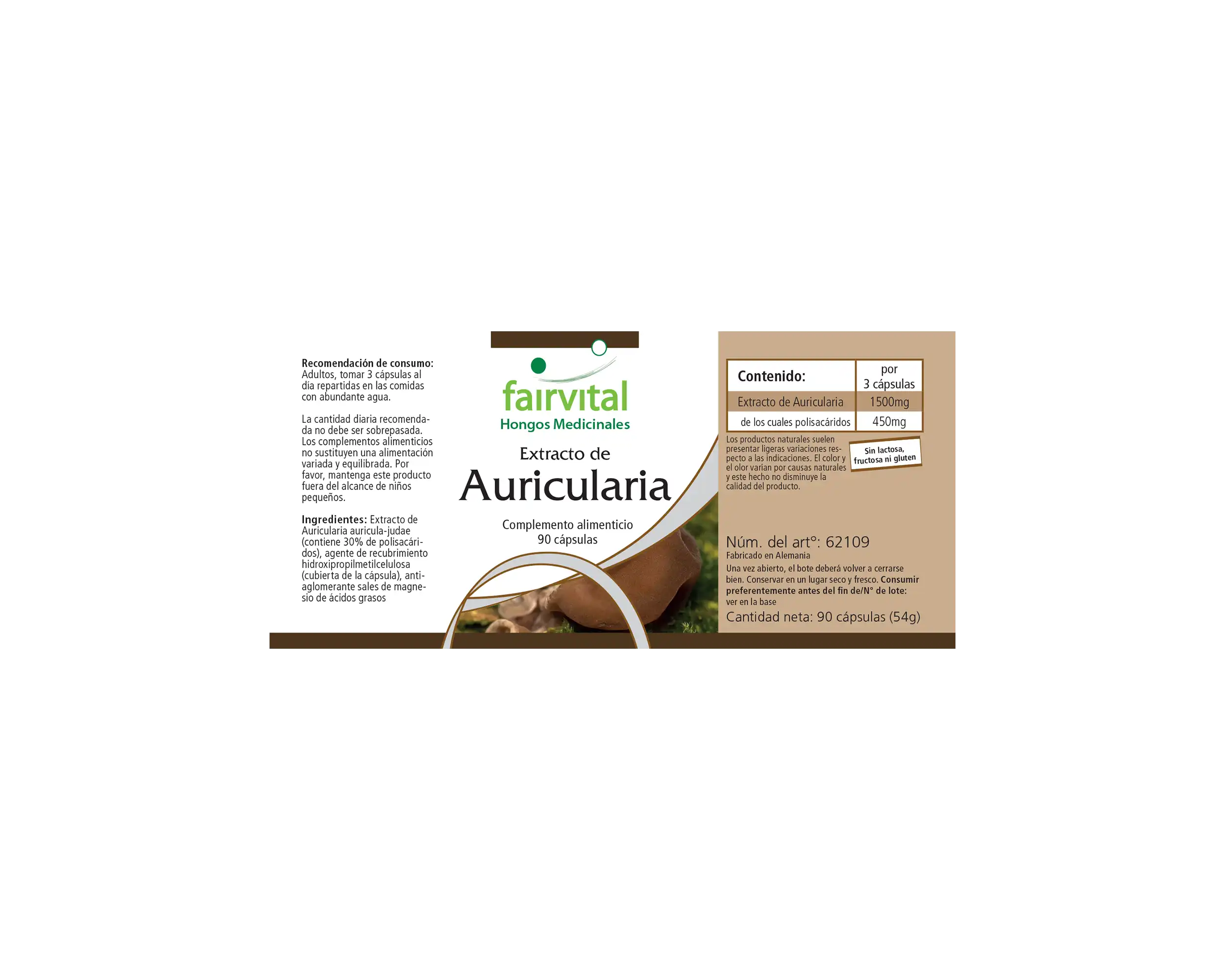 Auricularia Extrakt - Judasohr - 30% Polysaccharide - 90 Kapseln - Hochdosiert und Vegan | Fairvital
