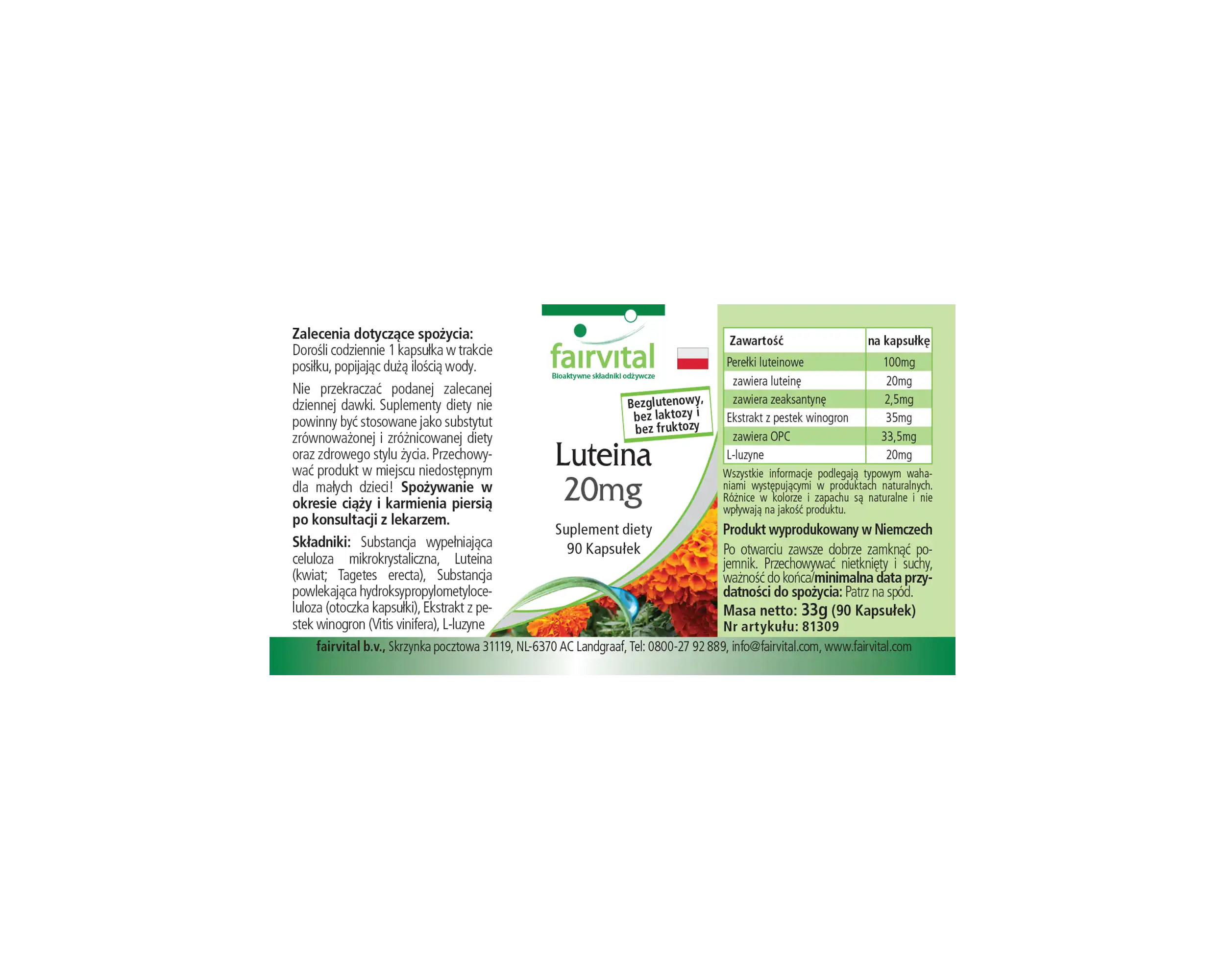 Lutein 20mg - 90 Kapseln - mit Zeaxanthin - mikroverkapselt - ohne Magnesiumstearat | Fairvital Lutein 20mg - 90 Kapseln - mit Zeaxanthin - mikroverkapselt - ohne Magnesiumstearat | Fairvital
