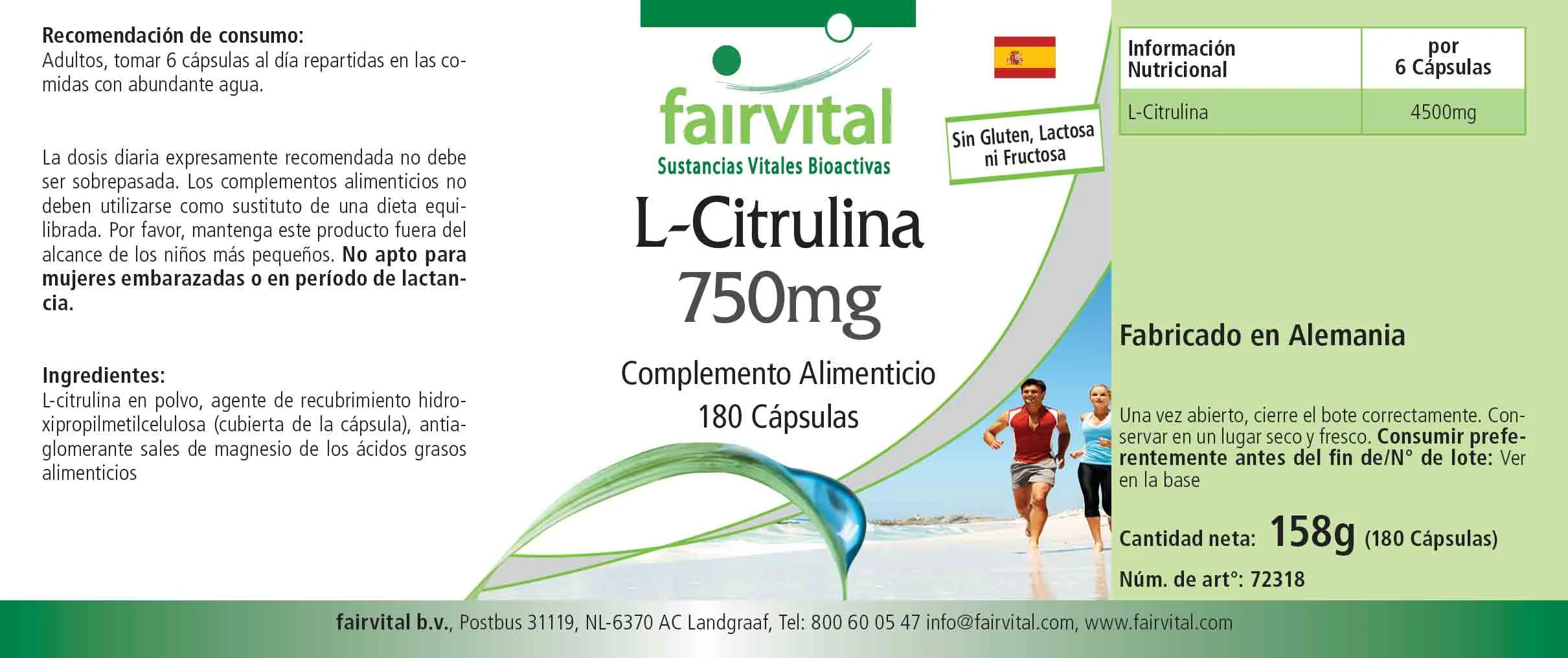 L-citrullina 750mg - 180 capsule