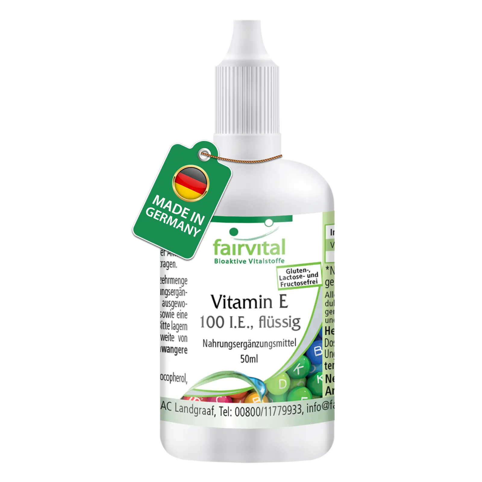 Vitamin E-Öl 100 I.E. - 50ml - für Zellschutz - Vegan | Fairvital Vitamin E-Öl 100 I.E. - 50ml - für Zellschutz - Vegan | Fairvital