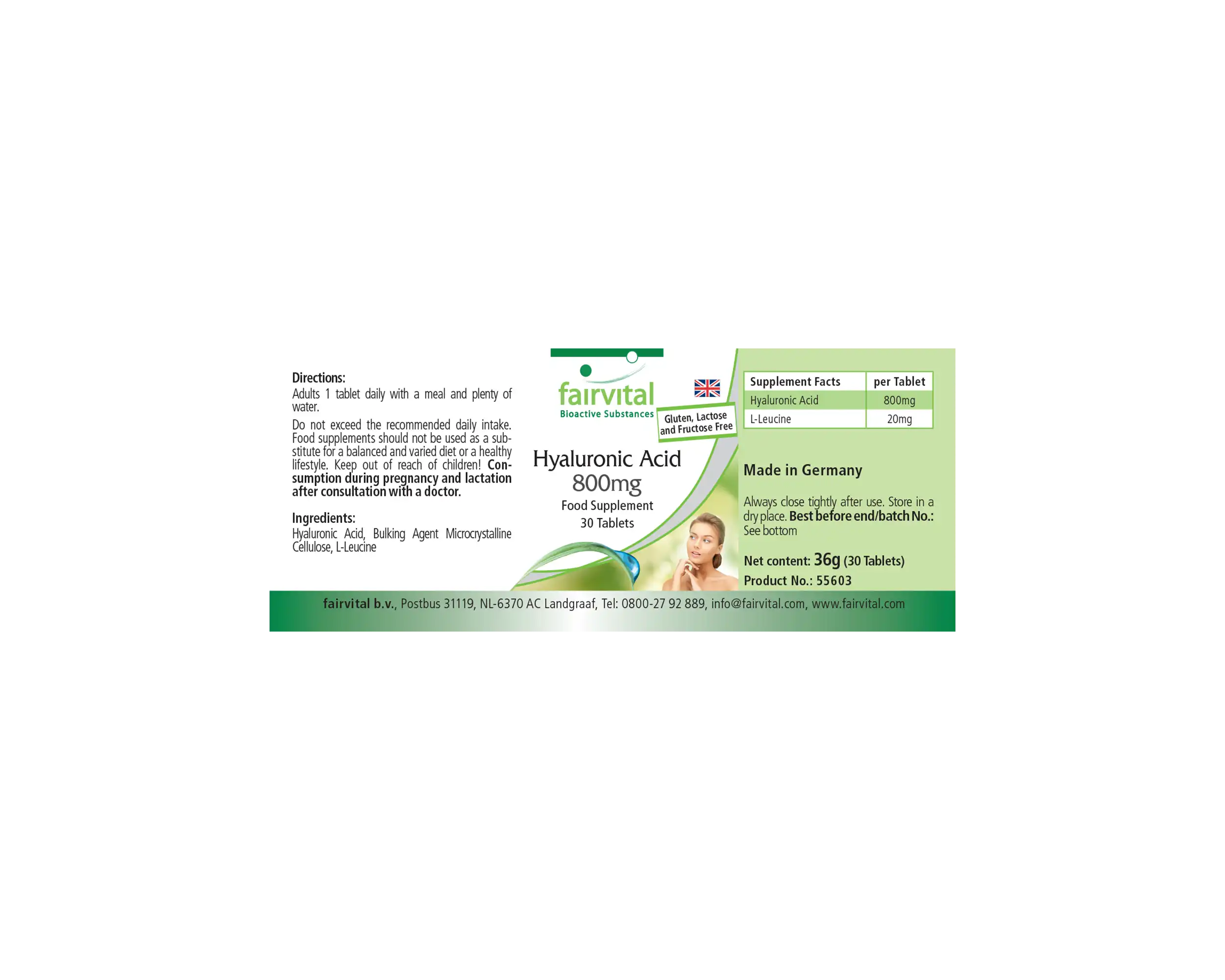 Hyaluronic acid 800mg