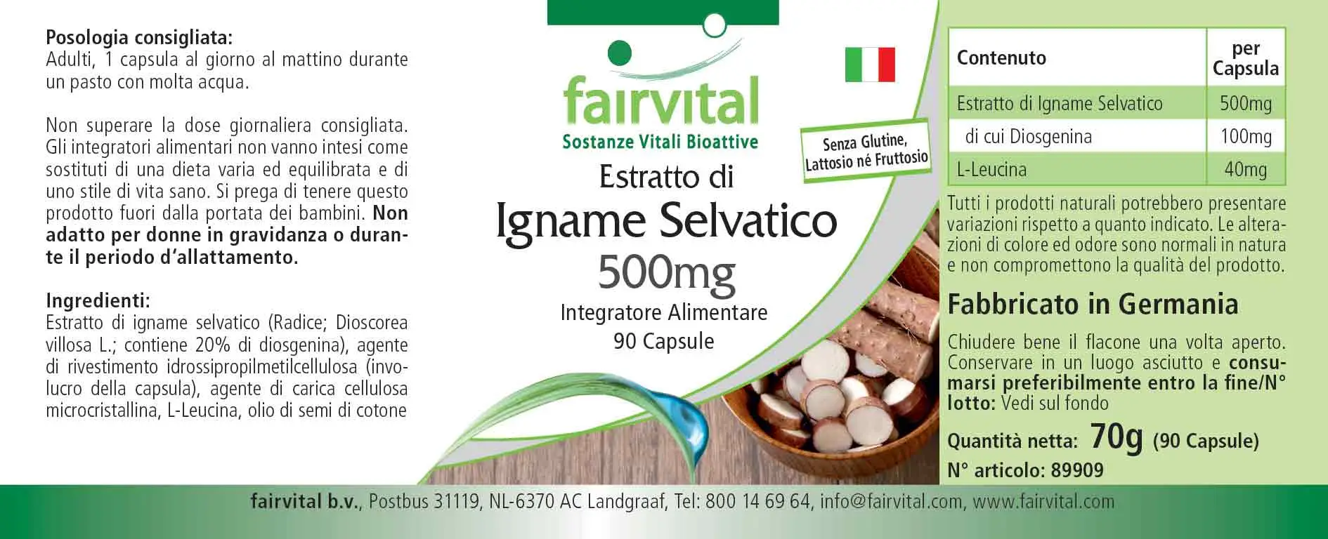 Estratto di Igname Selvatico – 500mg – 90 capsule