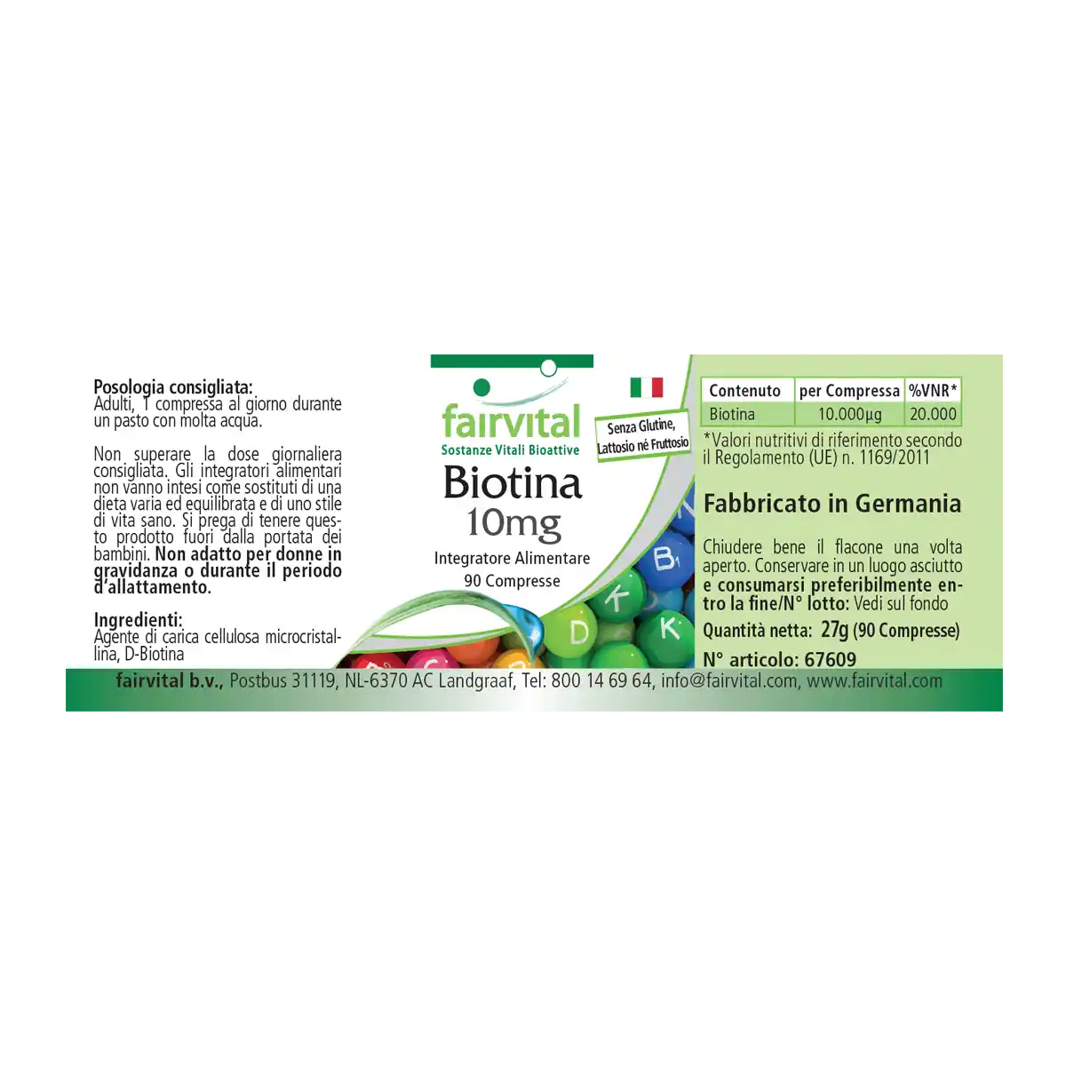 Biotina 10mg – 90 compresse