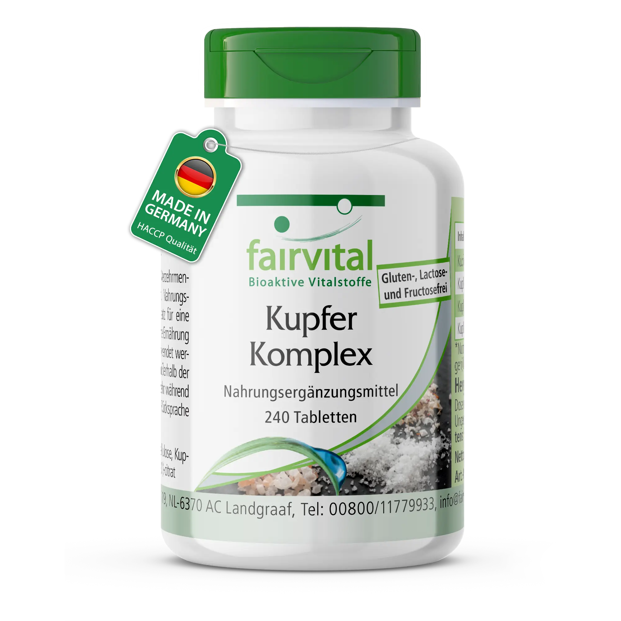 Copper complex - 240 tablets - over 100% daily requirement - for immune system, nervous system, cell protection & more - vegan | Fairvital