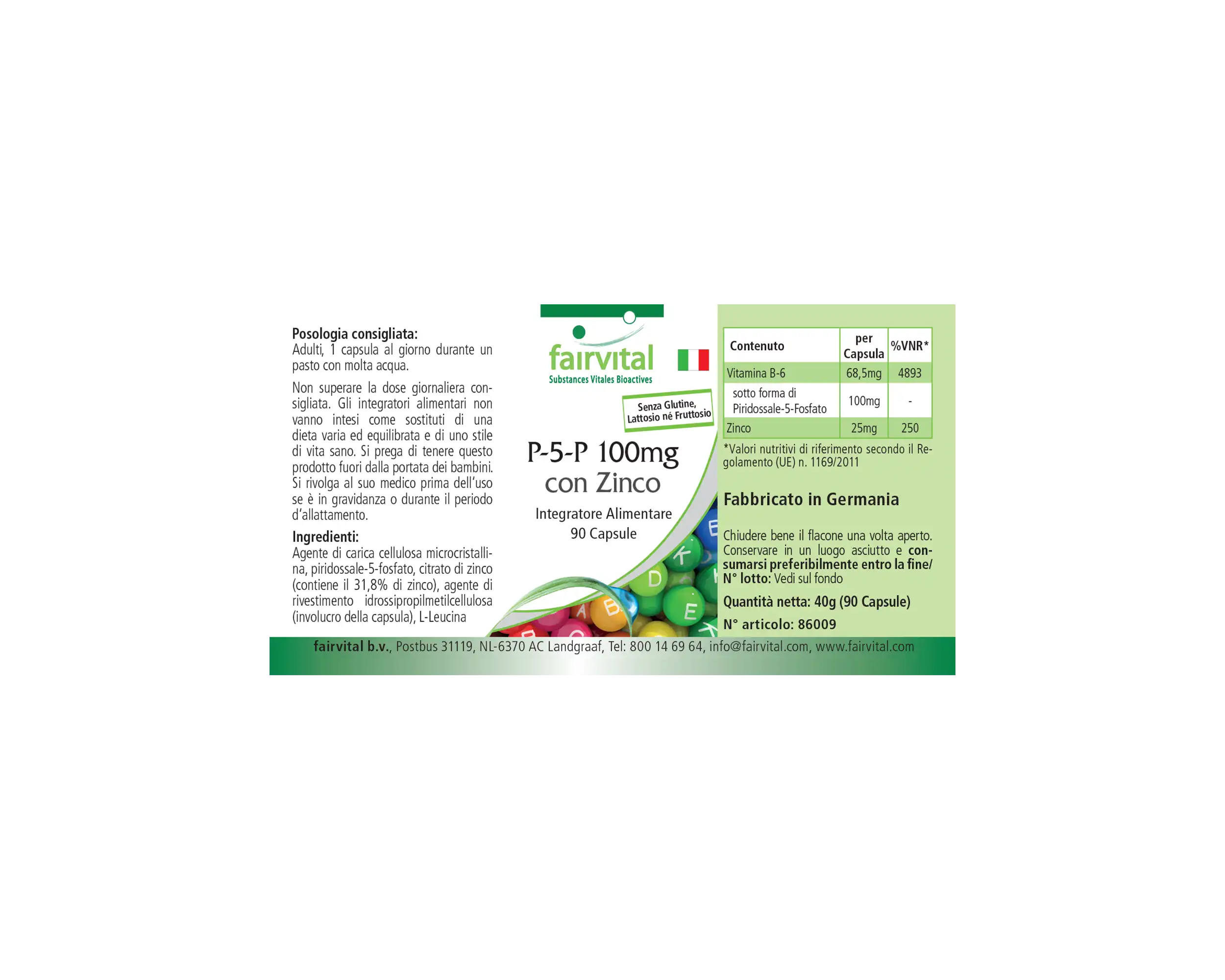 P-5-P 100mg met zink - actieve vitamine B6 - 90 capsules