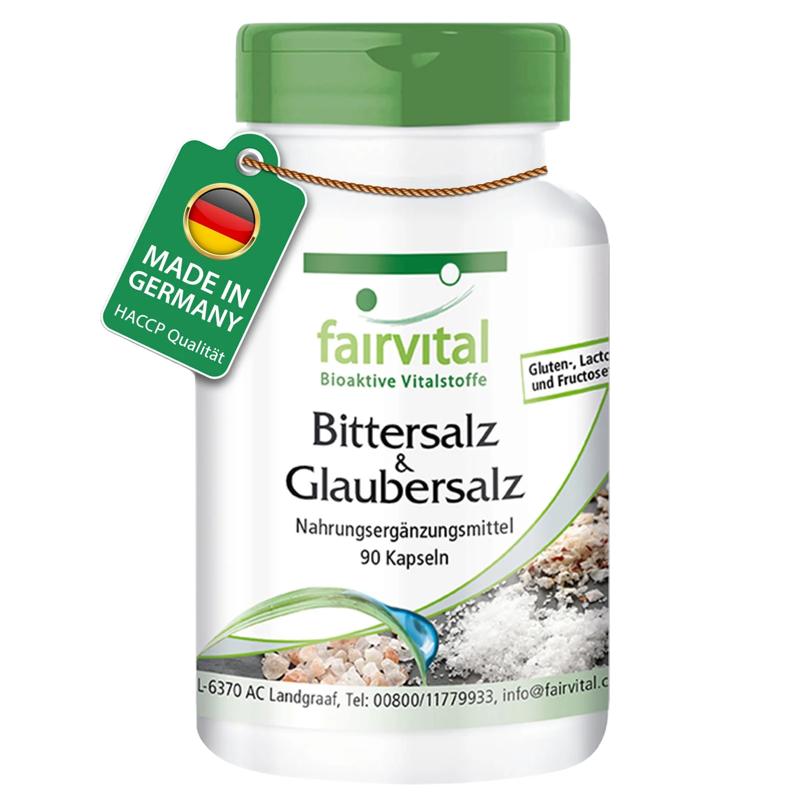 Bittersalz und Glaubersalz - 90 Kapseln - mit Magnesiumsulfat - für Muskeln, Elektrolytgleichgewicht uvm. | Fairvital Bittersalz und Glaubersalz - 90 Kapseln - mit Magnesiumsulfat - für Muskeln, Elektrolytgleichgewicht uvm. | Fairvital