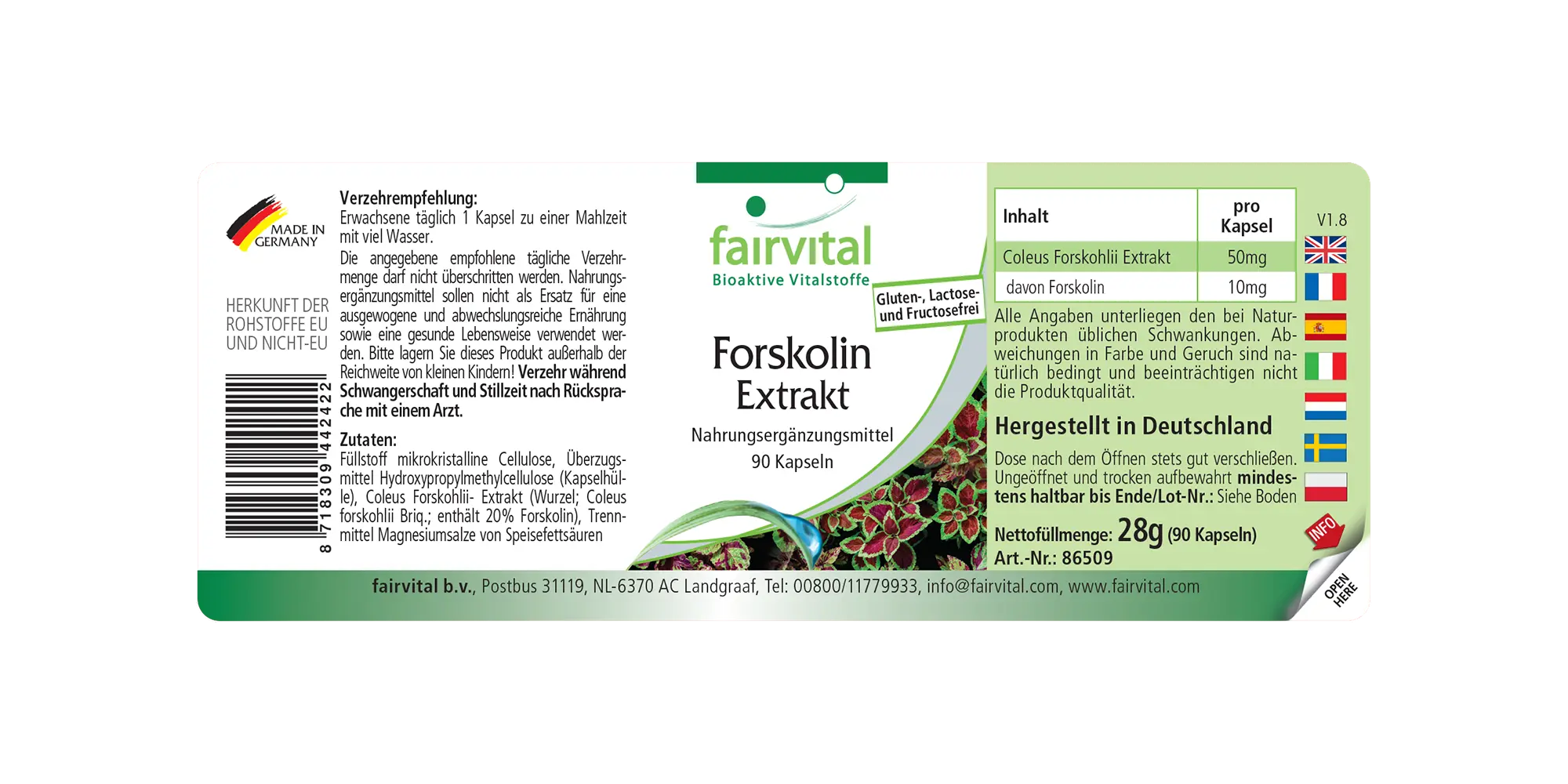 Forskolin Extrakt - 90 Kapseln - aus Coleus Forskohlii Extrakt - Hochdosiert und Vegan | Fairvital Forskolin Extrakt - 90 Kapseln - aus Coleus Forskohlii Extrakt - Hochdosiert und Vegan | Fairvital