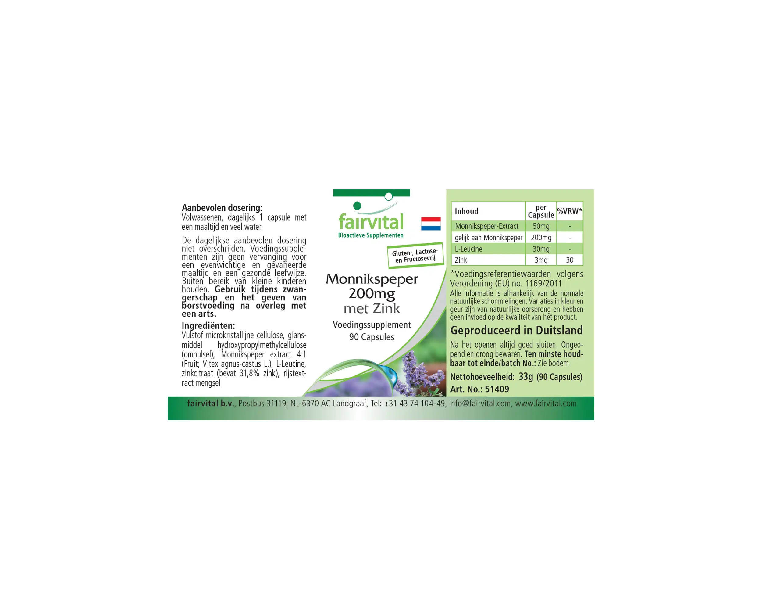 Sauzgatillo 200mg con zinc - 90 cápsulas