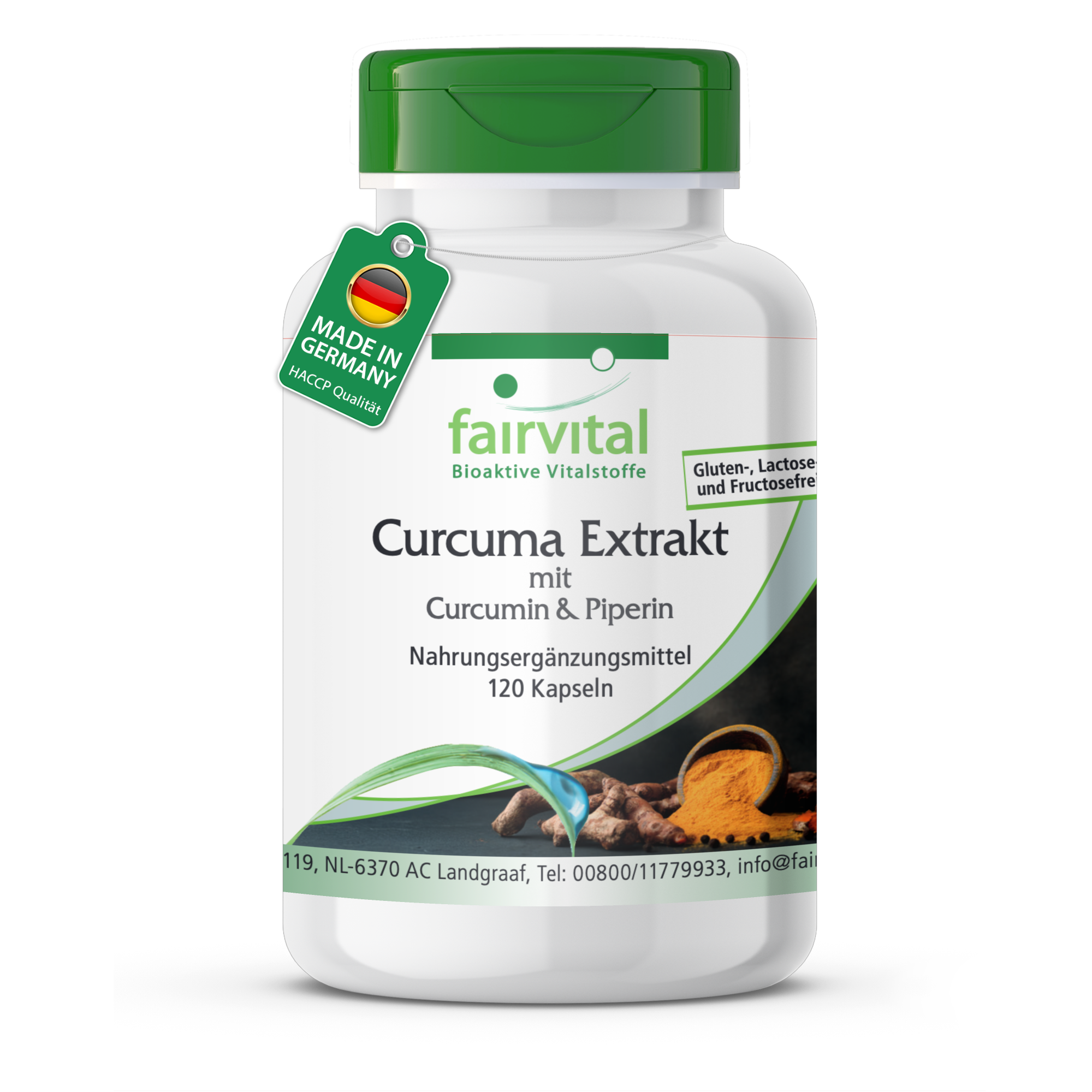Curcuma Extrakt mit Curcumin & Piperin - 120 Kapseln - vegan | Fairvital
