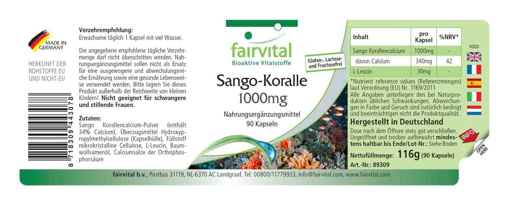 Sango koraal 1000mg - 90 capsules