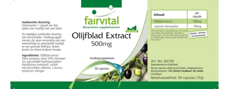 Olijfbladextract 500 mg - 90 capsules