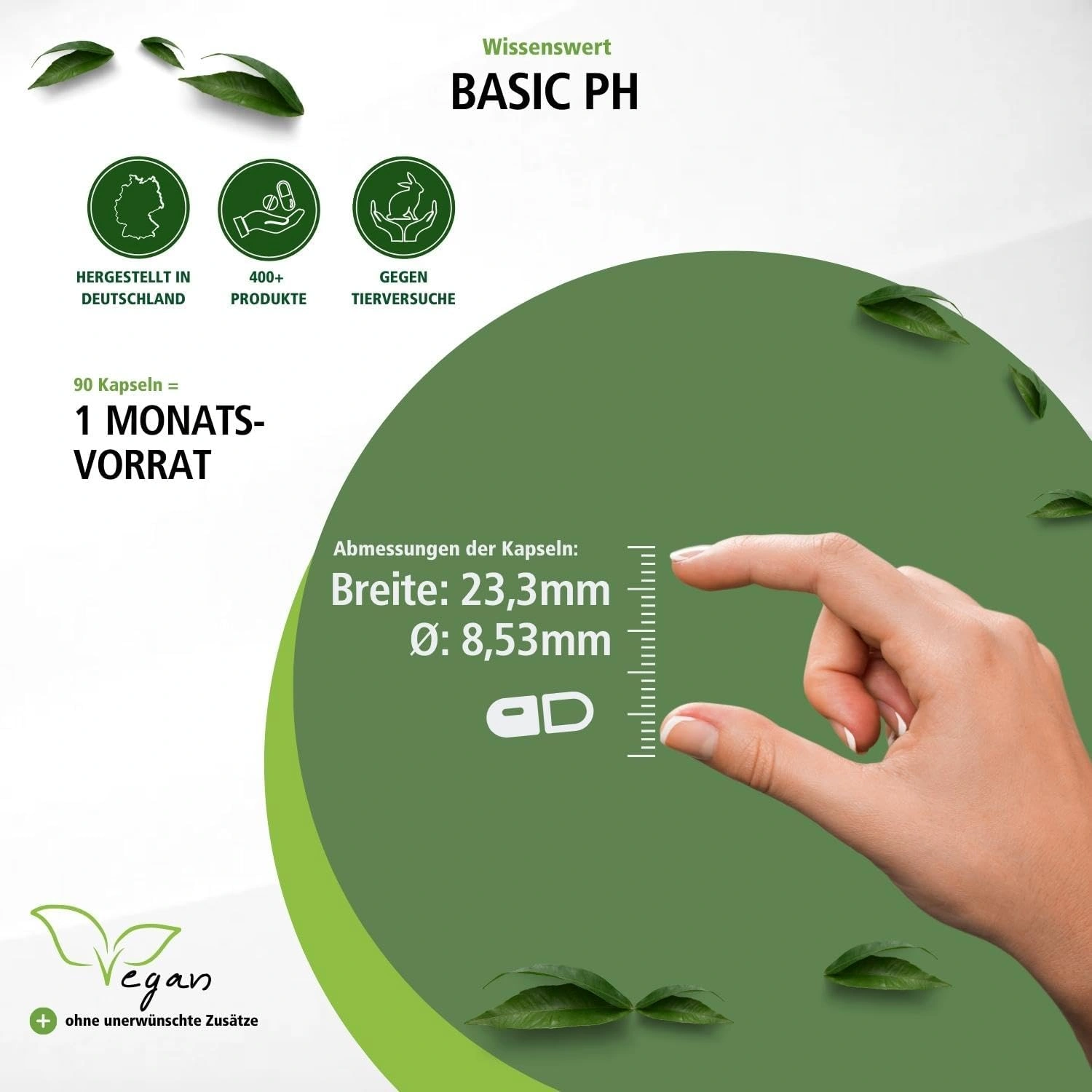 Basic PH - Basen-Kapseln - 90 Kapseln - mit Calcium, Magnesium uvm. - für Knochen, Muskeln uvm. | Fairvital
