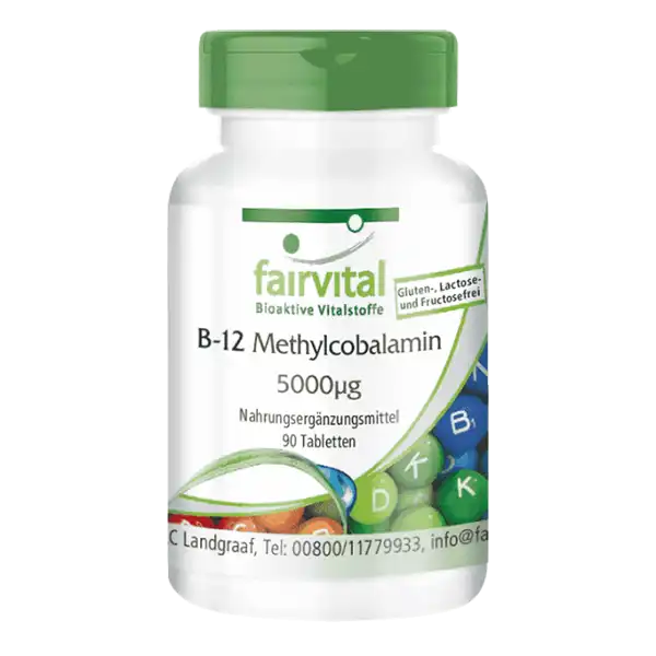 Vitamina B12 - Metilcobalamina 5000µg - 90 Comprimidos