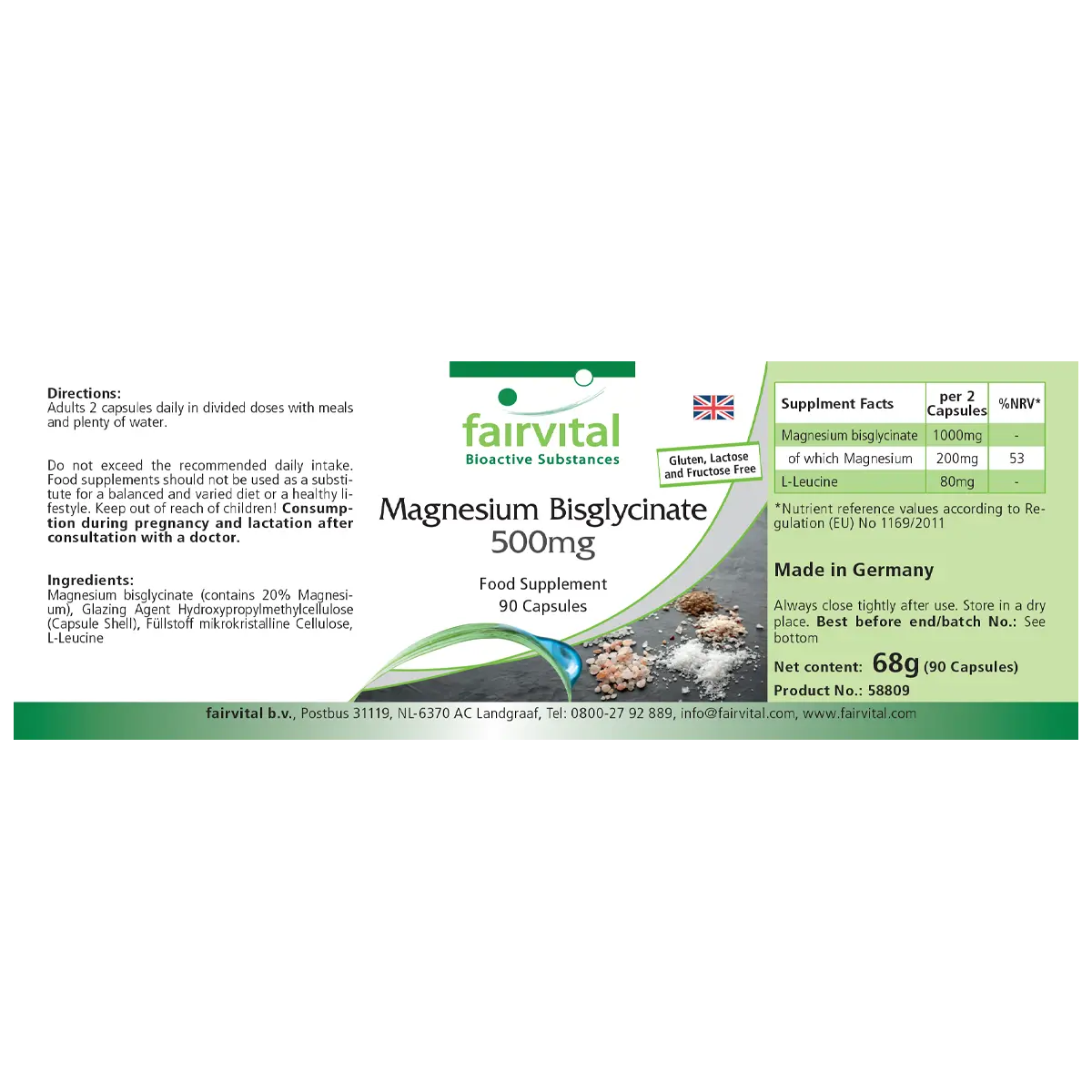 Bisglycinate de magnésium 500 mg
