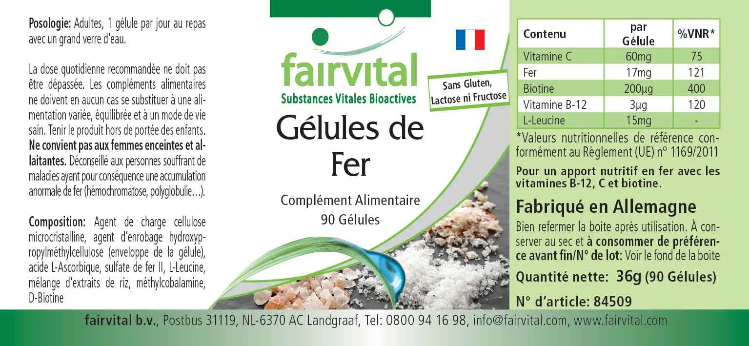 Fer avec vitamines - 90 gélules