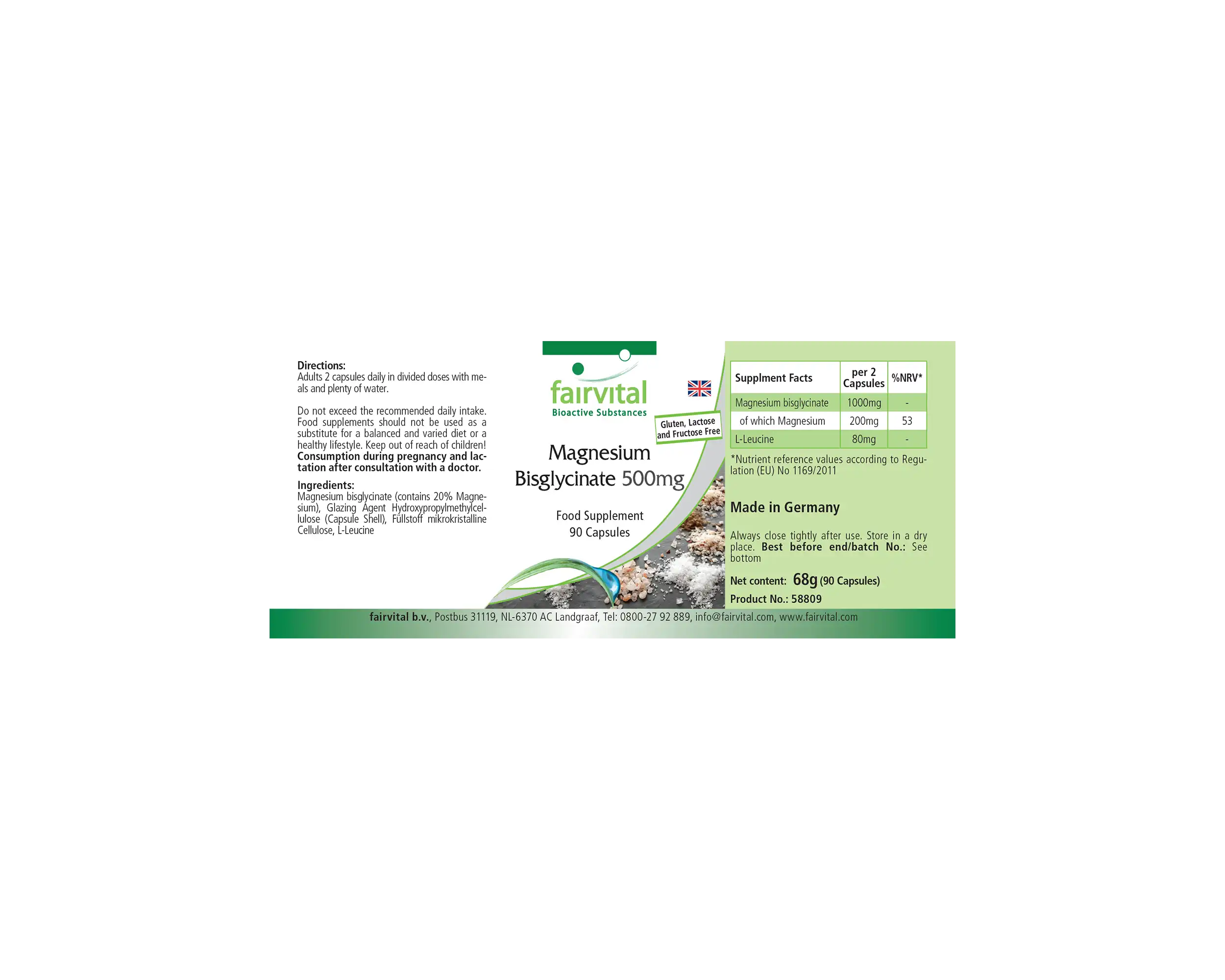 Magnesium bisglycinate 500mg - 90 Capsules