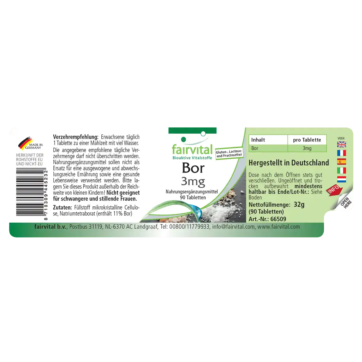 Bor 3mg - 90 Tabletten - Spurenelement aus Natriumtetraborat - Vegan | Fairvital Bor 3mg - 90 Tabletten - Spurenelement aus Natriumtetraborat - Vegan | Fairvital