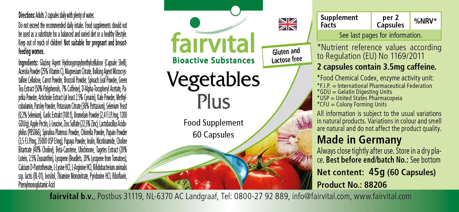 Verduras Plus – 60 Cápsulas