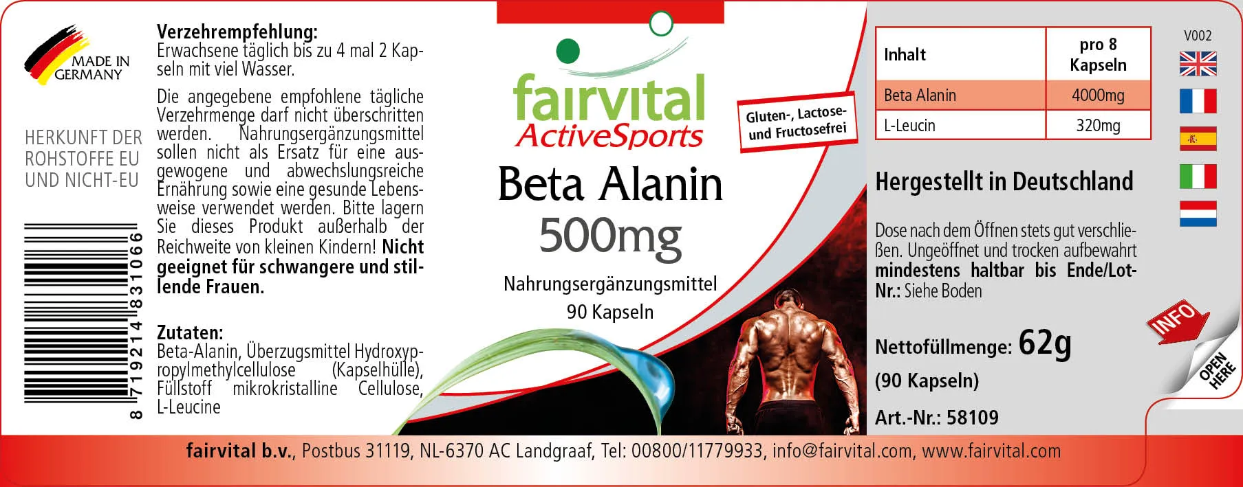 Beta Alanina 500mg