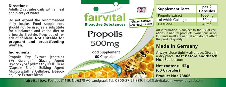 Propolis extract 500mg – 60 capsules