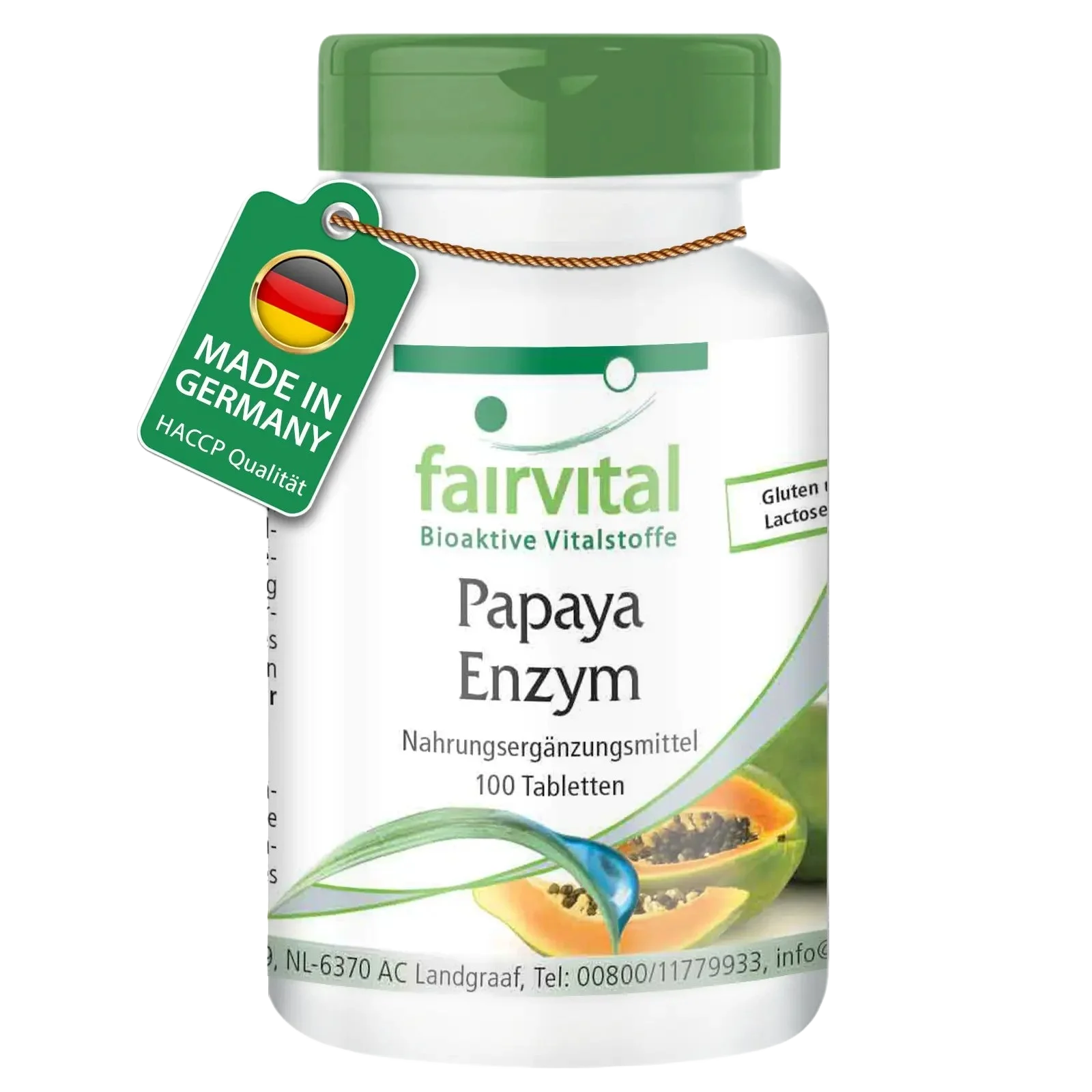Papaya Enzym - 100 Tabletten - mit Papain, Amylase und Protease - Hochdosiert und Vegan | Fairvital Papaya Enzym - 100 Tabletten - mit Papain, Amylase und Protease - Hochdosiert und Vegan | Fairvital