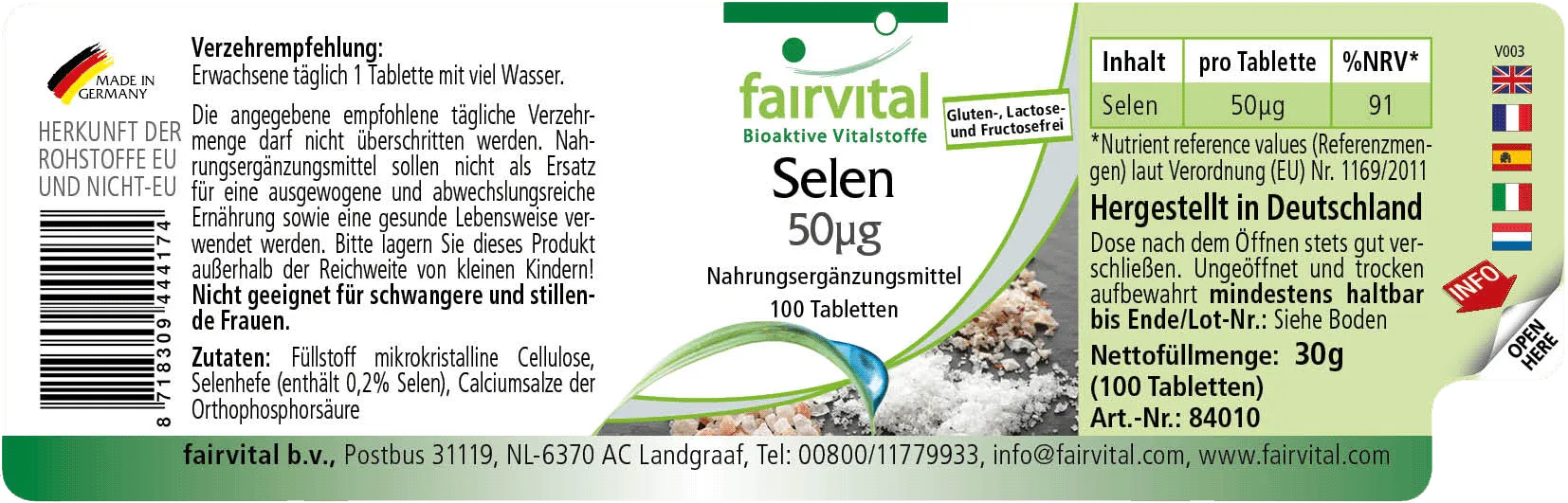 Selen 50µg - 100 Tabletten - für Schilddrüse, Immunsystem, Haar uvm. - Vegan | Fairvital Selen 50µg - 100 Tabletten - für Schilddrüse, Immunsystem, Haar uvm. - Vegan | Fairvital