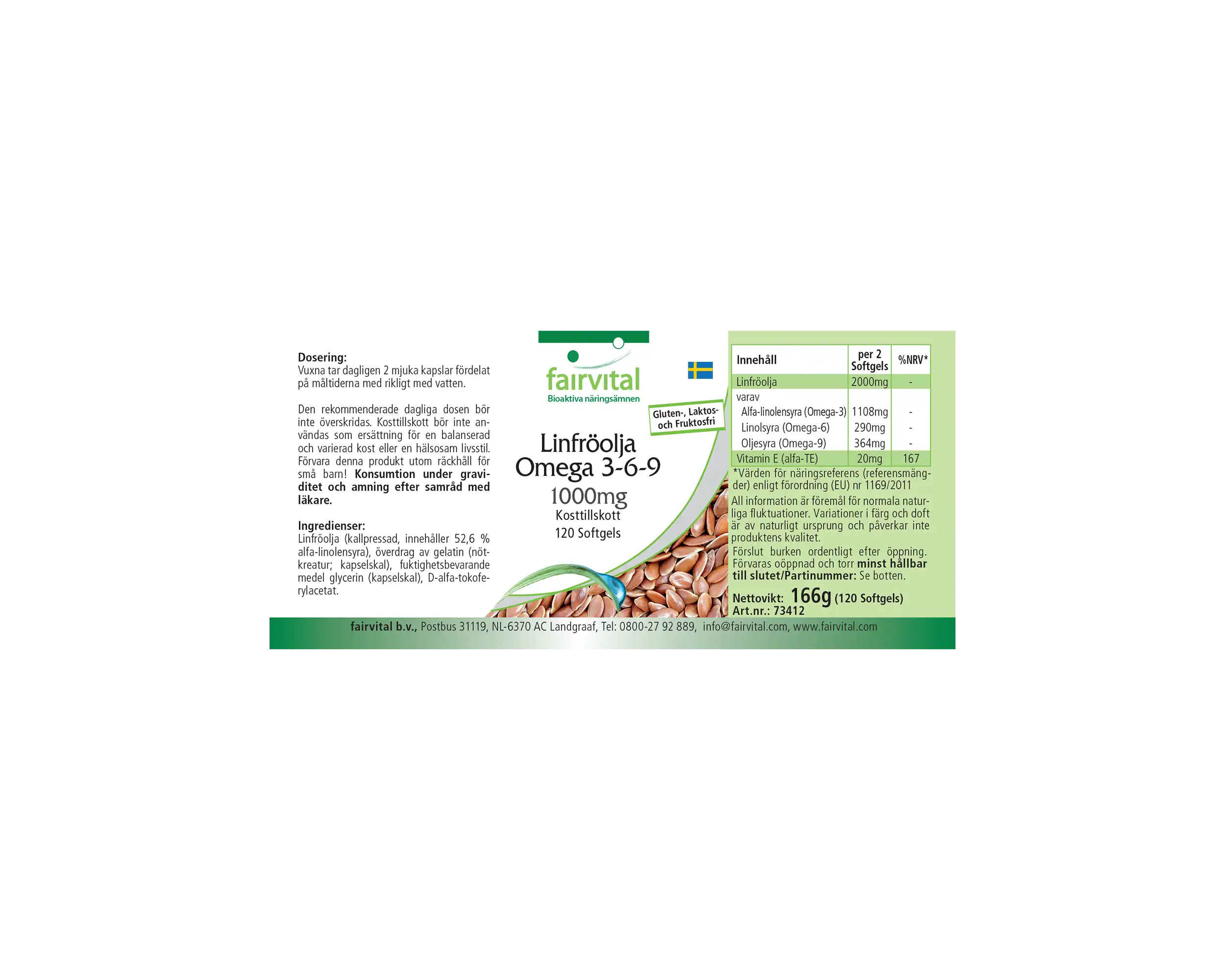 Flachsöl Leinöl Omega 3-6-9 - mit Vitamin E - 120 Softgels - für Zellschutz vor oxidativem Stress - Hochdosiert | Fairvital Flachsöl Leinöl Omega 3-6-9 - mit Vitamin E - 120 Softgels - für Zellschutz vor oxidativem Stress - Hochdosiert | Fairvital