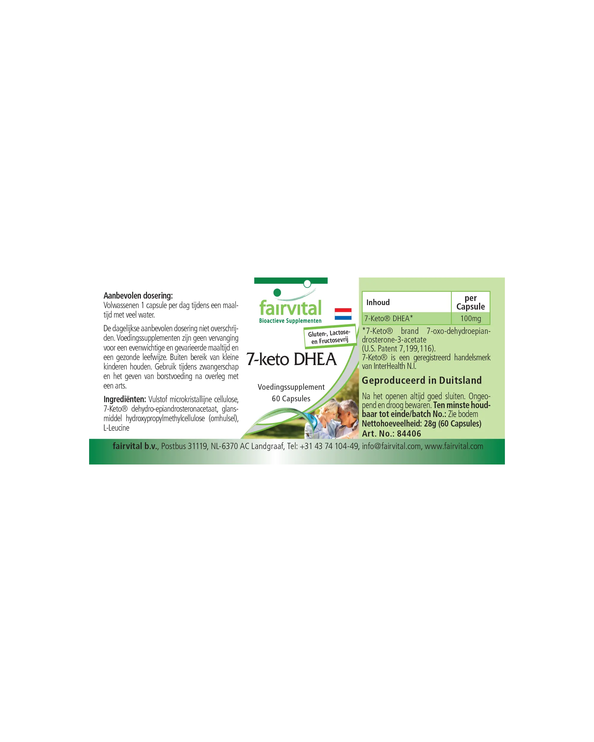 7-Keto DHEA - 60 Cápsulas - Fácil de tragar - Alta dosis y Vegano | Fairvital